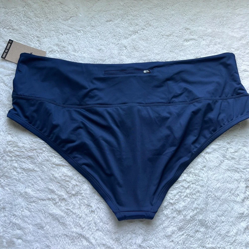 Nike Swim Womens Midnight Navy High Waist Bikini Bottom Size 3X NESSA276-440 New